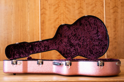 Calton 17" Archtop Case Textured Glitter Rose Gold Finish / Burgundy Interior (Preowned)