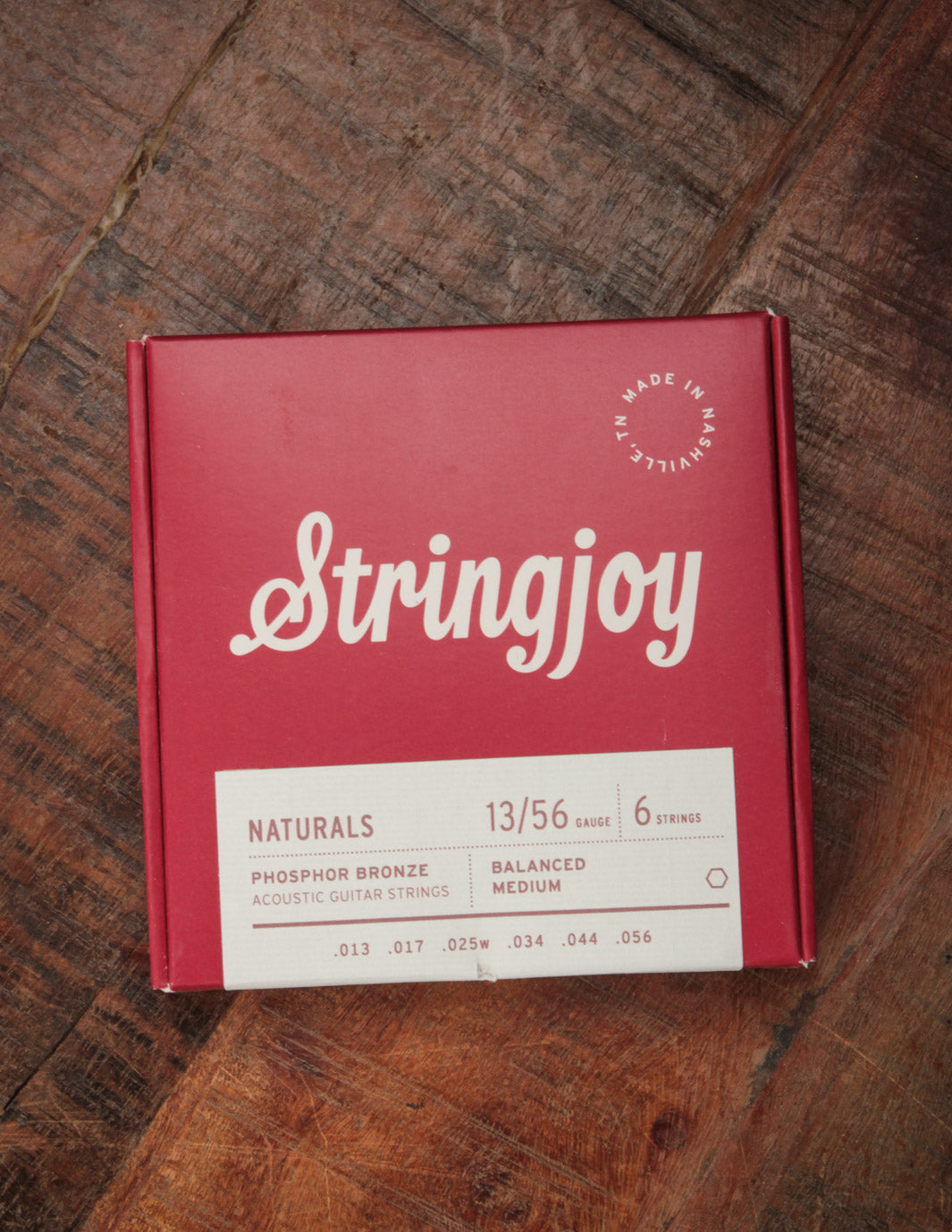 Stringjoy Naturals Medium Gauge (13-56) Phosphor Bronze Acoustic Guitar Strings