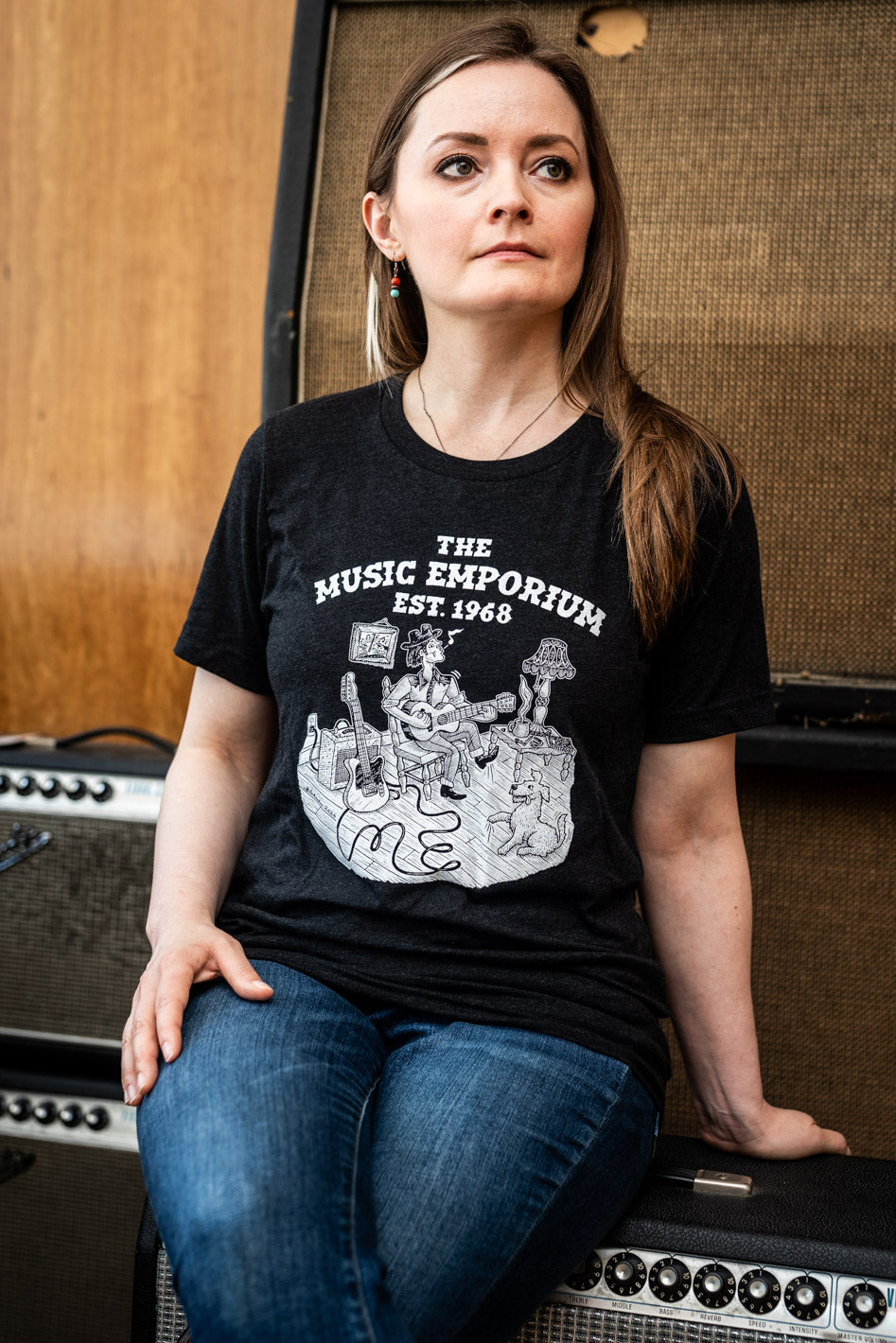 TME Triblend Shirt Black Heather Dan Blakeslee Guitarist (Unisex)