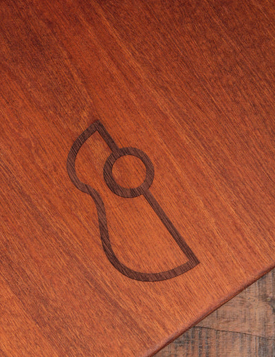 Zither Guitar Stand Mahogany TME Logo