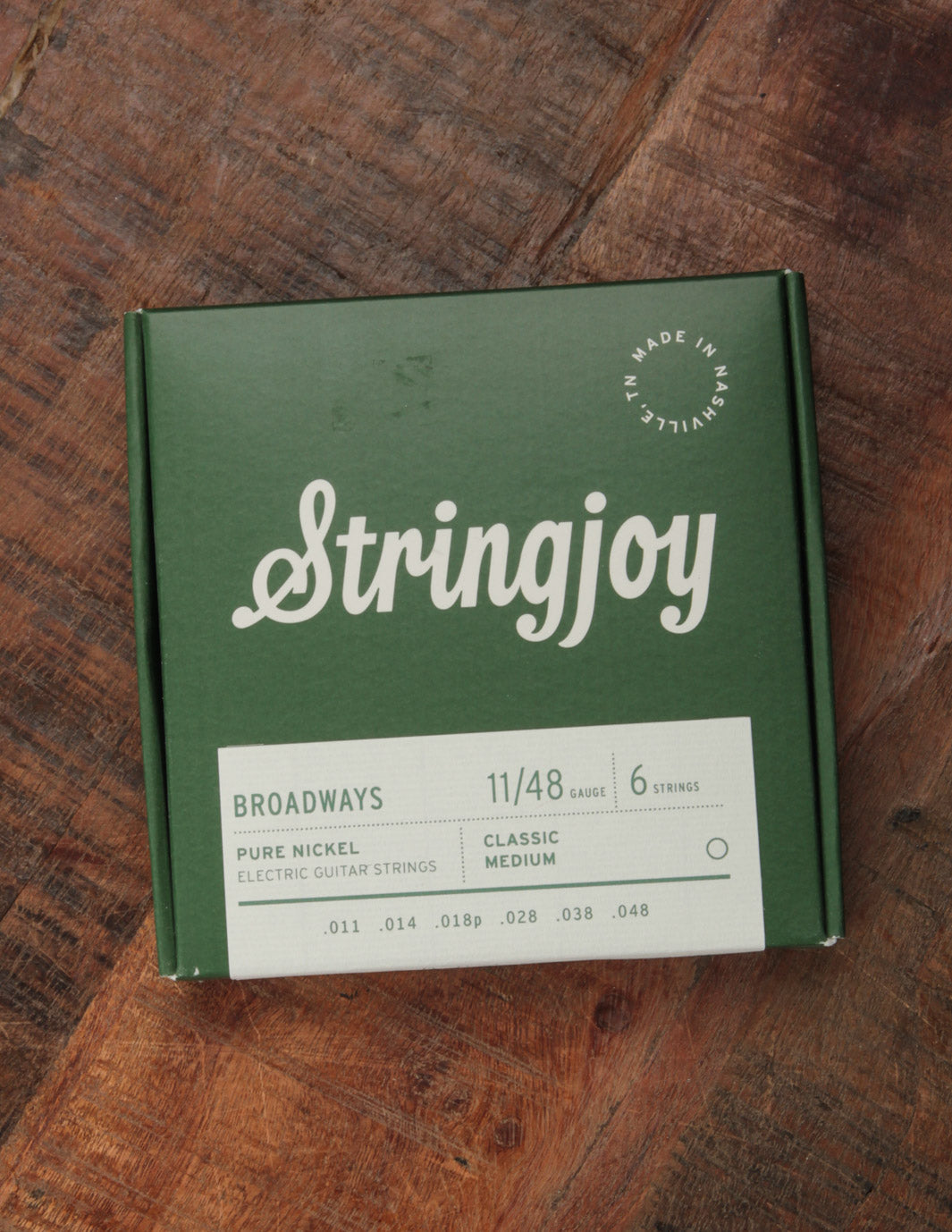 Stringjoy Broadways Classic Medium Gauge (11-48) Pure Nickel Electric Guitar Strings