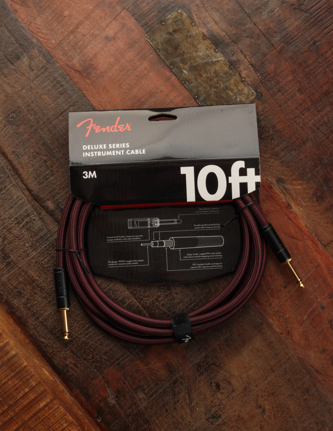 Fender Deluxe Tweed 10' Cable Oxblood