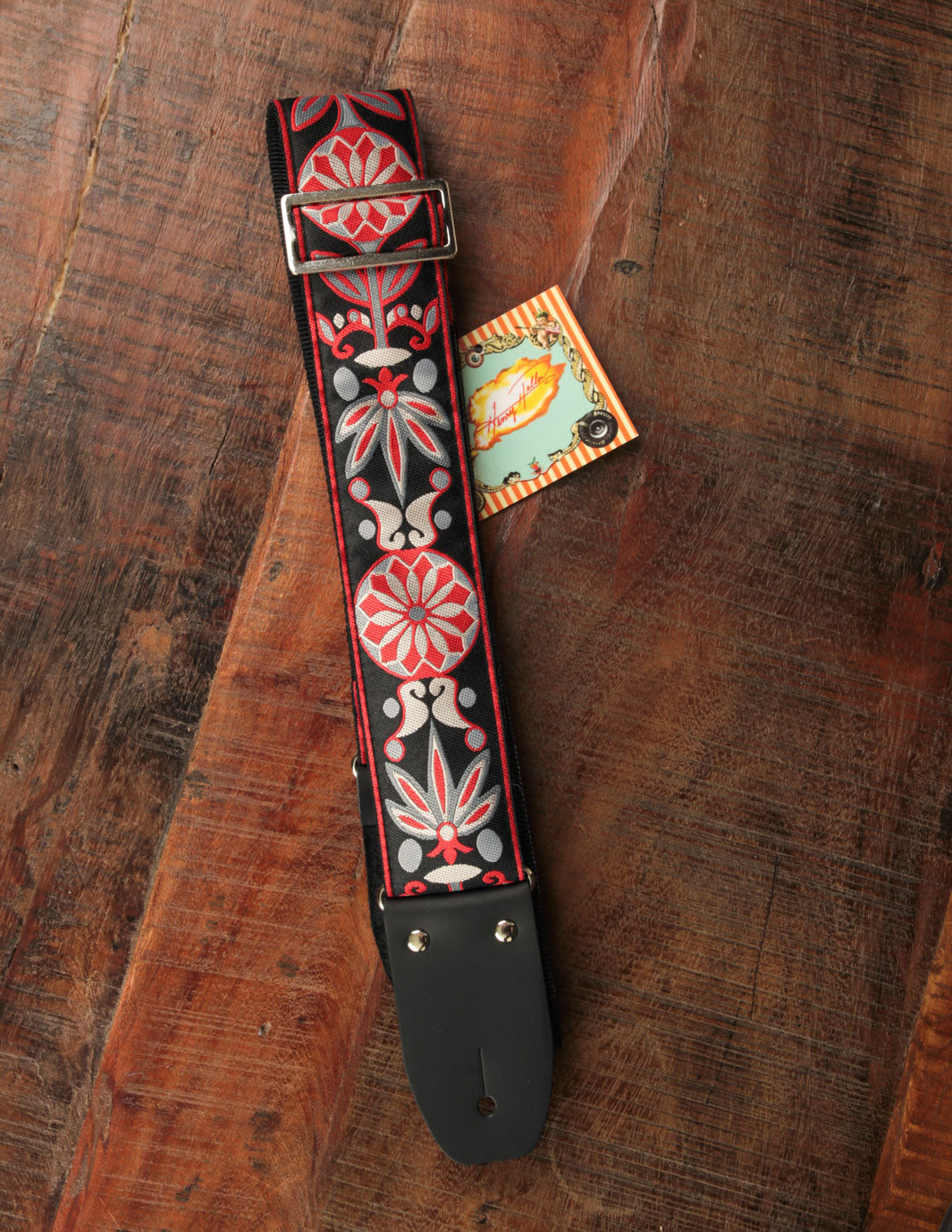 Henry Heller 2" Deluxe Jacquard Guitar Strap Black/Red