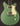 Green topped Healy electric guitar against a dark background. 