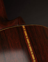 Close up of back and neck heel on a Martin acoustic guitar