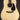 Acoustic guitar with a natural wood finish on a black background