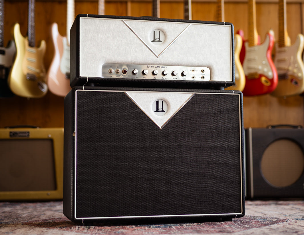 TopHat Super Deluxe Head w/2x10 Open Back Cab, Black/White (USED)