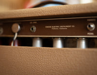 Close up of back panel on guitar amplifier
