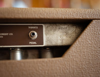 Close up of serial number on guitar amplifier 