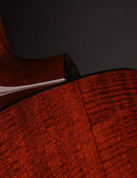 Close up of neck heel on an acoustic guitar