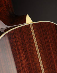 Close up of neck heel on an acoustic guitar