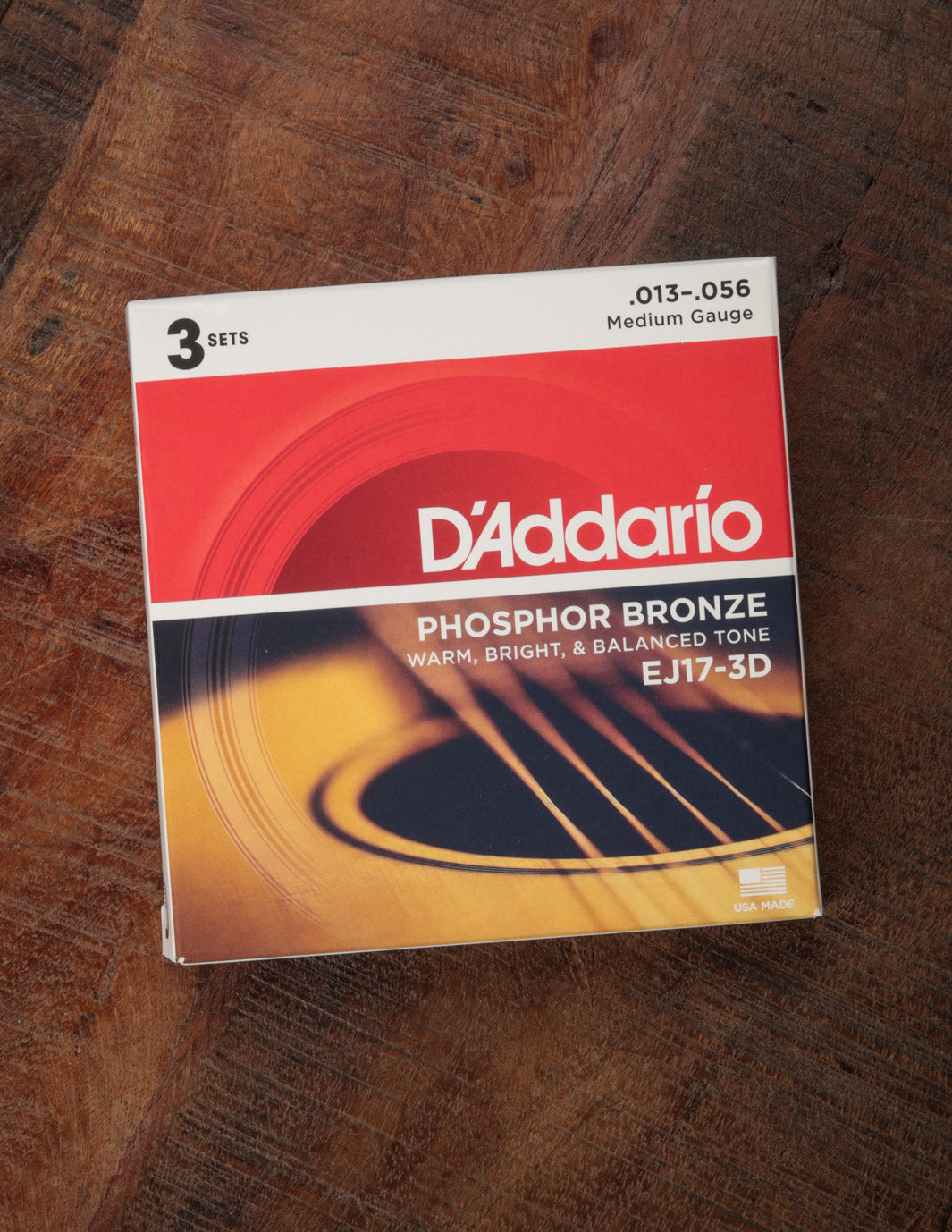 D'Addario EJ17 Phosphor Bronze .013-.056 Medium 3-Pack