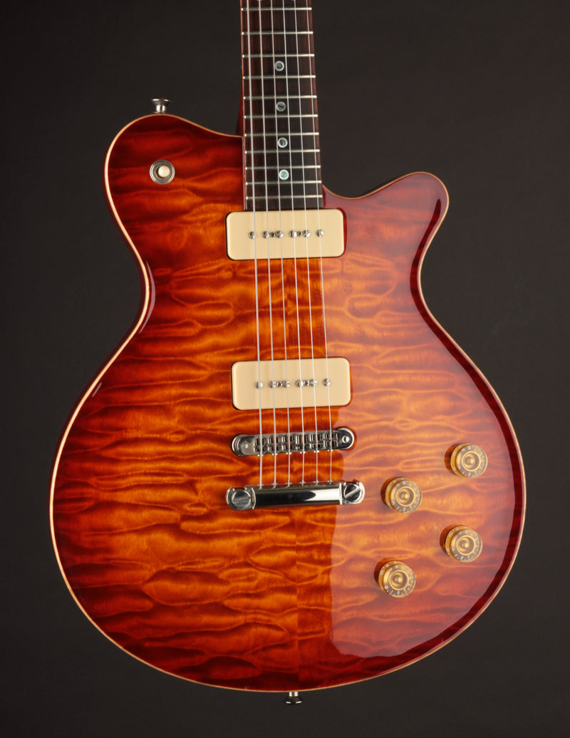 Grosh Set Neck Quilt Top Honey Burst w/Fralins (USED, 2008)