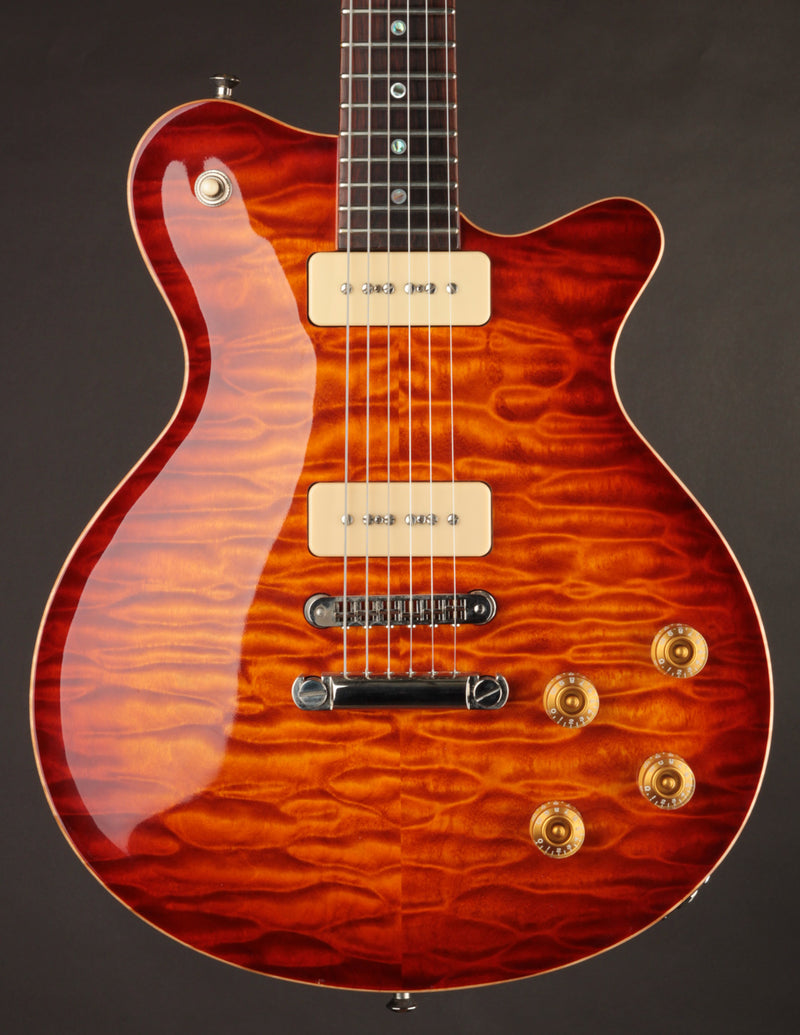 Grosh Set Neck Quilt Top Honey Burst w/Fralins (USED, 2008)