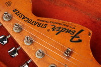 Close up of 1968 Stratocaster headstock 