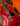 Close-up of a red electric guitar in case with yellow interior