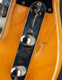Close up of controls on a vintage telecaster 
