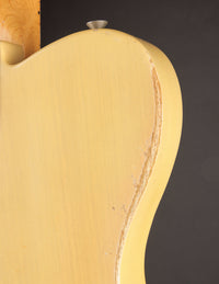 Close up of wear on the back of a Blonde 1953 Fender Telecaster