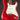 1964 candy apple red Fender Stratocaster electric guitar with a worn finish on a dark background