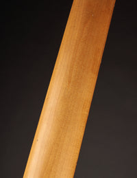 Close up view of neck on a 1964 candy apple red Fender Stratocaster 