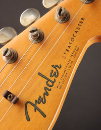 Close-up of a Fender Stratocaster headstock 