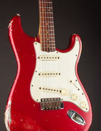 1964 candy apple red Fender Stratocaster guitar, close up