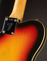 Sunburst 1968 Telecaster Custom, close up back/side view 
