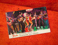 Fender instruction manual for Telecaster and Esquire guitars on a red background