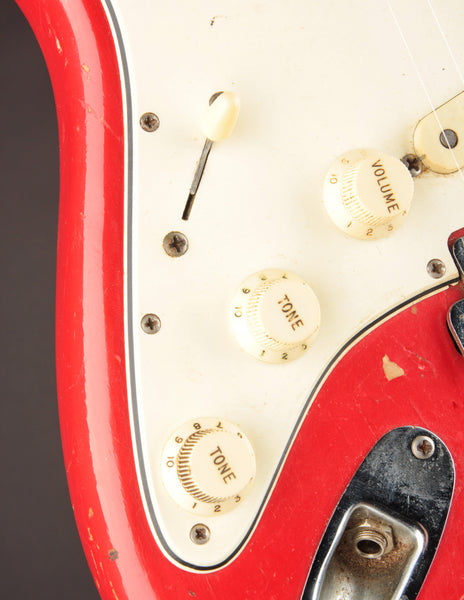 1965 Fender Stratocaster Left-Handed, Fiesta Red | The Music Emporium