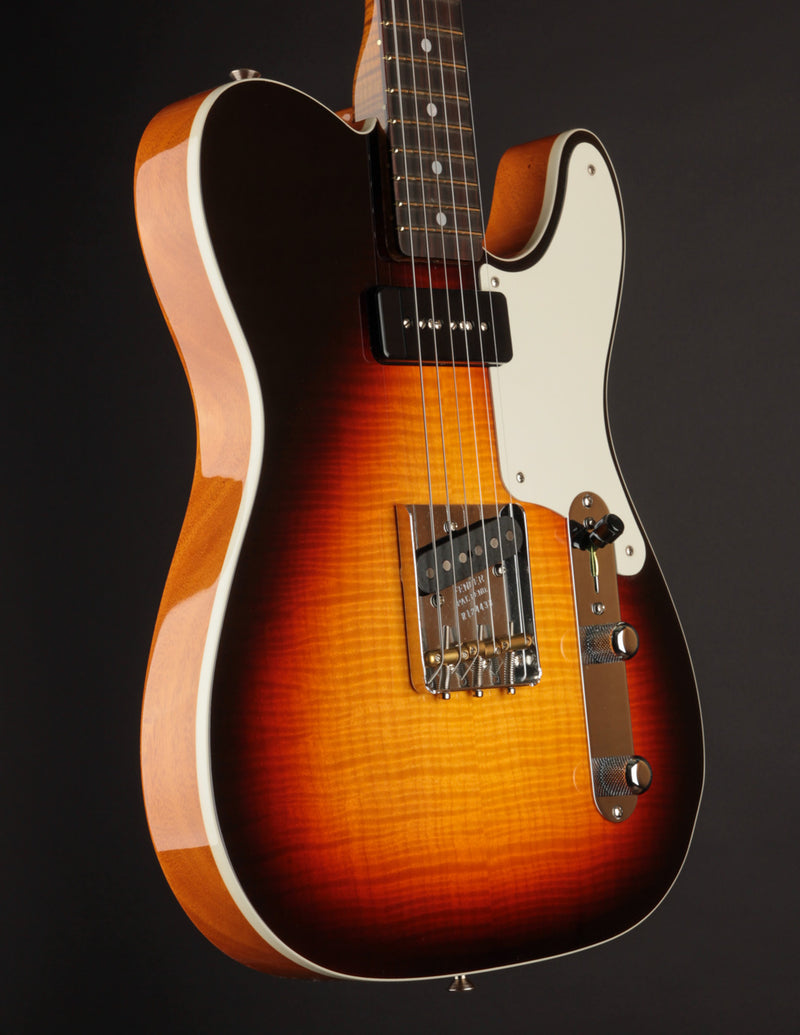 Fender Artisan P90 Telecaster AAA Flame Maple Top Aged Antique Burst