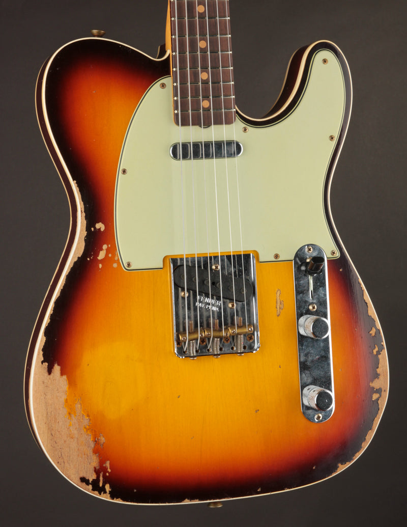 Fender Custom Shop 1960 Telecaster Custom Super Faded Aged Chocolate 3-Color Sunburst/Heavy Relic