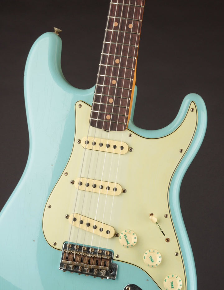 ギター Custom HardRelic Trans Blue Stratocaster Fender Custom Shop 1964 LTD Stratocaster Journeyman Relic
