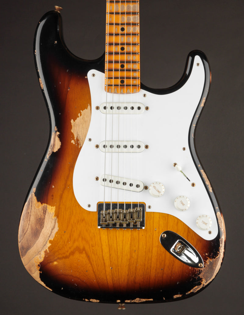 Fender Custom Shop Limited Edition 1954 Hardtail Stratocaster 1-Piece Quartersawn Maple Neck Super Faded Aged 2-Color Sunburst/Heavy Relic