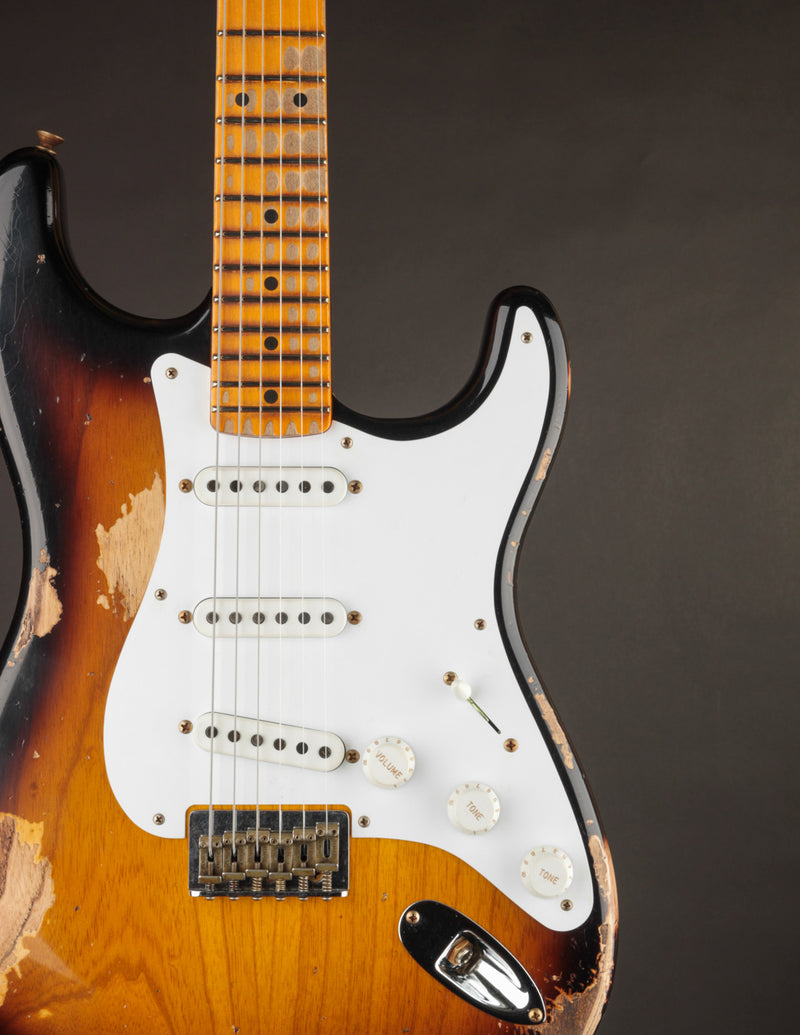 Fender Custom Shop Limited Edition 1954 Hardtail Stratocaster 1-Piece Quartersawn Maple Neck Super Faded Aged 2-Color Sunburst/Heavy Relic