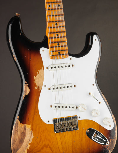 Fender Custom Shop Limited Edition 1954 Hardtail Stratocaster 1-Piece Quartersawn Maple Neck Super Faded Aged 2-Color Sunburst/Heavy Relic