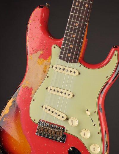 Fender Custom Shop LTD '61 Bone Tone Stratocaster Aged Fiesta Red/Sunburst Super Heavy Relic