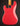 Red electric guitar with a visible brand logo on a black background