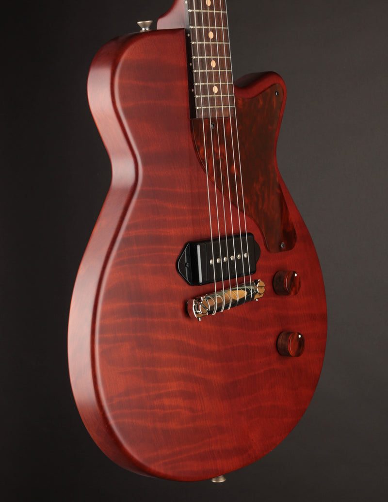 Grez Guitars Mendocino Junior Figured Redwood Transparant Burgundy