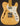Wooden electric guitar with a pearl inlay on a dark background