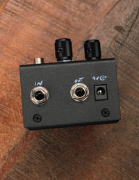 Top view of guitar effects pedal