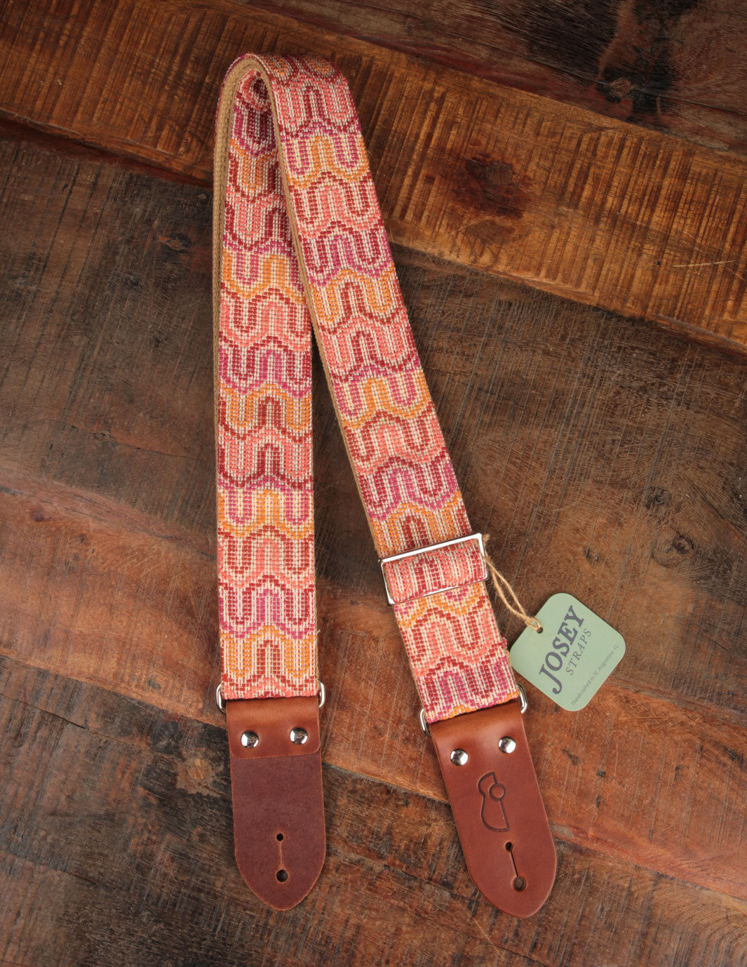 Josey Straps Funkytown Guitar Strap w/ Saddle Brown Ends