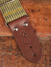 Josey Straps Mr. Green Jeans Guitar Strap w/ Chocolate Ends
