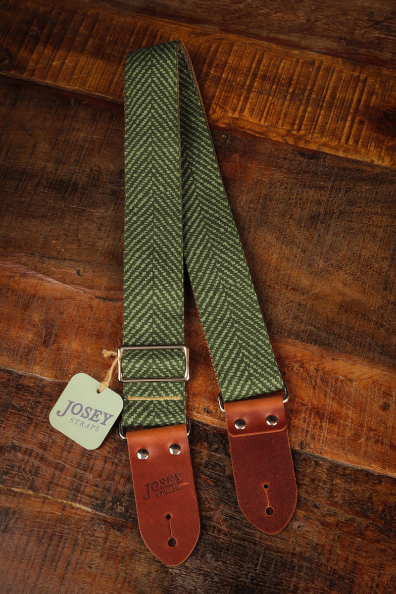 Josey Straps Norfolk Pine Guitar Strap w/Saddle Brown Ends