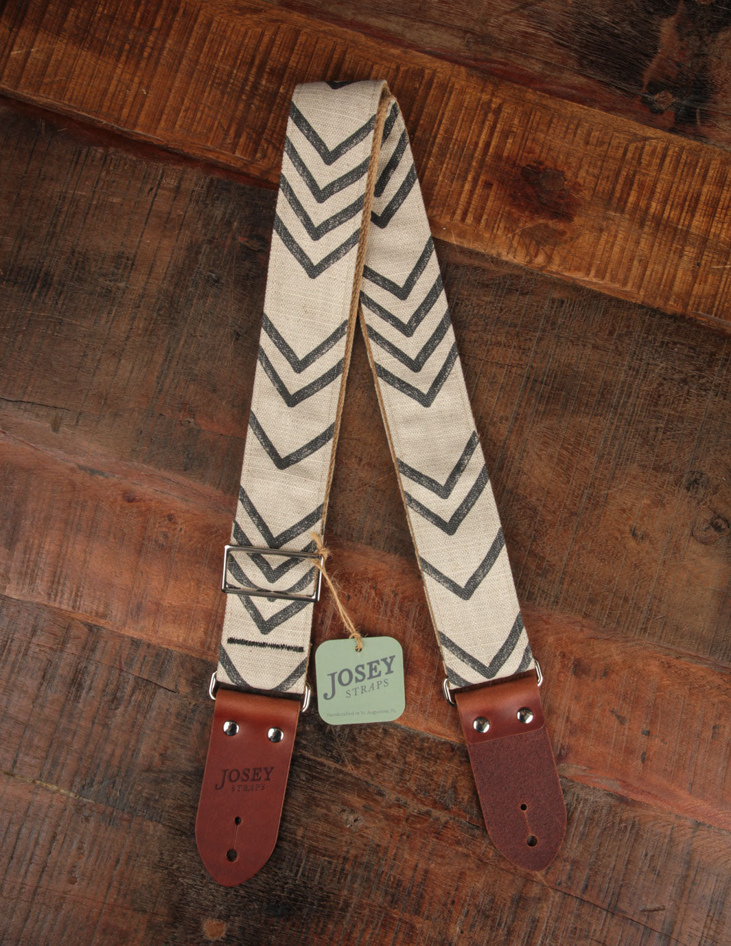 Josey Victor Guitar Strap w/ Saddle Brown Ends