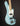 Light blue electric bass guitar on a black background