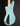 Light blue electric bass guitar on a black background, back view