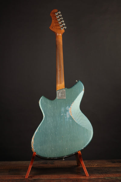 Novo Guitars Serus J Aged Pelham Blue w/Gold Plexi Pickguard