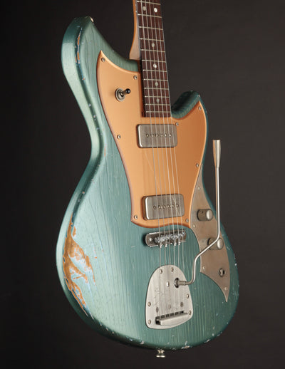 Novo Guitars Serus J Aged Pelham Blue w/Gold Plexi Pickguard