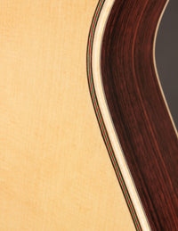 Close-up of the binding on a classical guitar.