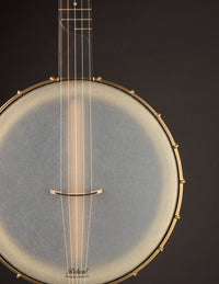 12" Rickard Dobson Banjo on a dark background, close up